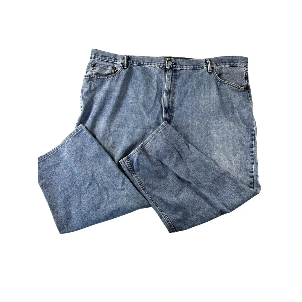 Levi's 550 Jeans Mens 50x30 Blue Relaxed Tapered Fit Light Wash Denim Casual